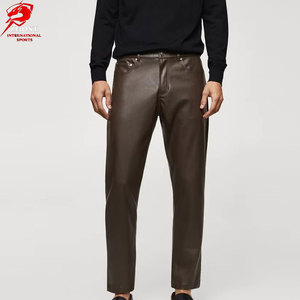 Fashion <b>Leather</b> <b>Pants</b> Soft <b>Leather</b> Material Modern Fit Stylish For Streetwear Casual Outfits And Apparel Clothing - Product Image 1