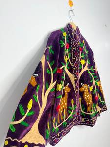 Wholesale Handmade <b>Velvet</b> Suzani Embroidered Woven <b>Jacket</b> <b>Women</b> Boho Luxury Floral Ethnic Vintage Artisan Statement Outerwear - Product Image 3