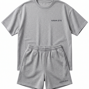 Ensemble t-shirt et short en coton surdimensionné pour femme, léger, tendance, avec logo personnalisé - Product Image 4