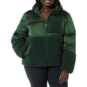 Chaqueta acolchada de forro polar Sherpa con cremallera completa para mujer, cálida y cómoda, abrigo de invierno aislado, ropa exterior informal para clima frío - Product Image 4