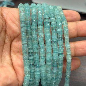 Perles lisses en forme de copeaux d'aigue-marine naturelle, bleu marine AA, pour la fabrication de colliers et bijoux, vente en gros - Product Image 5