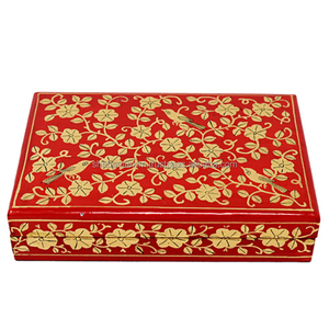 Boîte à bijoux en papier mâché peinte à la main, boîte à bijoux durable pour cadeaux de mariage et décoration élégante de la salle de bain - Product Image 3