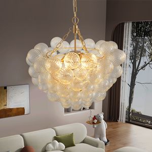 Lampadario a sospensione dorato da 23,6 pollici con paralume a globo in vetro trasparente, altezza regolabile per soggiorno e sala da pranzo - Product Image 4
