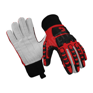 ถุงมือช่าง ผ้าคอร์ดูรอย ทนความร้อน ถุงมือป้องกันเพื่อความปลอดภัยในการทำงาน ยาง TPR ฉีดขึ้นรูป ทนแรงกระแทก ข้อมือหนัง สำหรับงานช่าง - Product Image 6