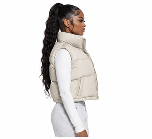 Custom Cropped Puffer Vest <b>Women</b> Stand Collar Sleeveless Vest Winter Warm Down Vest <b>For</b> <b>Women</b> Embroidery Short Down <b>Gilet</b> <b>Women</b> - Product Image 2
