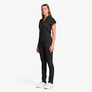 Pantalon de travail médical pour femmes, coupe droite, extensible, respirant, taille élastique, multi-poches, pour infirmières, personnel de santé, hôpital - Product Image 2