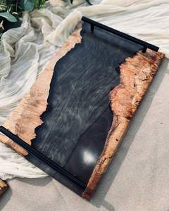 Bandeja Organizadora para Encimera, Bandeja de Café Personalizada, Bandeja de Servicio Duradera de Madera y Resina, Excelente Empaque, Bandeja Hecha a Mano de Buena Calidad - Product Image 5