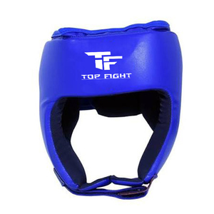 อุปกรณ์ป้องกันศีรษะสำหรับชกมวย Top Fight สีน้ำเงิน ทำจากวัสดุ PU ปิดด้วยแถบตีนตุ๊กแก เหมาะสำหรับการฝึกซ้อมและการแข่งขัน สำหรับผู้ใหญ่ ใช้ในกีฬาศิลปะการต่อสู้ - Product Image 1
