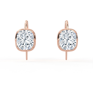 3ct cushion cut lab created <b>diamond</b> ear wire <b>dangles</b> 14k 18k solid gold 4 prong solitaire hanging pendants fine jewelry - Product Image 1