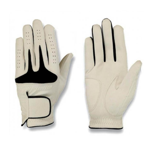 Guantes de golf para mano derecha, color blanco y azul marino, de cuero genuino, antideslizantes, con cierre de gancho y bucle, guantes deportivos unisex - Product Image 5