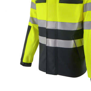 High Visibility Reflective Breathable Windproof Nylon <b>Work</b> Jacket <b>Waterproof</b> Safety Coat Hood for Road Construction Traffic <b>Work</b> - Product Image 5