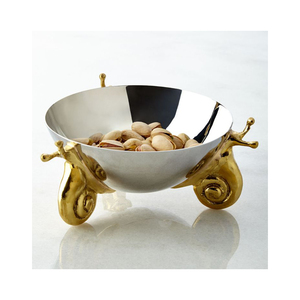 Moderna tazón de metal para servir, elegante y decorativa, para aperitivos, postres, frutas, dulces, para usar en la mesa de comedor. - Product Image 6