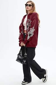 Sudadera con capucha Y2K sólida con cremallera, logo frontal, para hombre y mujer, oversize, informal, transpirable, para otoño e invierno - Product Image 2