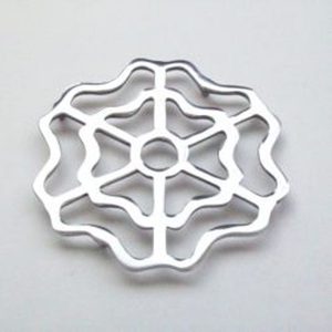 Aluminum <b>Metal</b> Custom Design Eco-Friendly <b>Trivet</b> 450mm Diameter 6mm Thick Irregular Shape Polish Finish for Hotels Kitchenware - Product Image 1