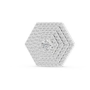 Pendentif Diamant Hexagonal de Laboratoire Taille Brillant VS1 en Or Blanc, Bijou Idéal pour Cérémonie de Mariage - Product Image 1