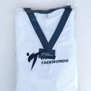 Uniformes de compétition de Taekwondo pour combattants, uniformes élastiques personnalisés, uniformes tendance, unisexes, approuvés par la WT, 100 % polyester - Product Image 6
