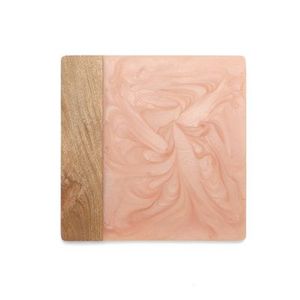 Planche à découper rectangulaire en résine de coque de riz de la collection artisanale, lavable au lave-vaisselle, pièce unique, 1,5 cm d'épaisseur, jaune avec poignée - Product Image 3