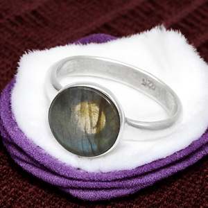 Classic & Simple Design 925 Sterling Silver Jewelry Handmade <b>Boho</b> <b>Rings</b> Available At Bulk Wholesale Jewelry With Labradorite - Product Image 2