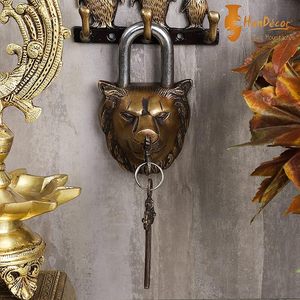 Handcrafted Metal Lion Design <b>Padlock</b> with 2 Keys Decorative Vintage Lock Gift for Home Office Cabinet Door - Product Image 4