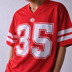 เสื้อเจอร์ซีย์อเมริกันฟุตบอลพรีเมียมขายส่งแบบยูนิเซ็กส์ สตรีทแวร์ทรงโอเวอร์ไซส์ แขนสั้น ผ้าโพลีเอสเตอร์ เสื้อกีฬา รับผลิตตามแบบ OEM จากผู้ผลิต - Product Image 6