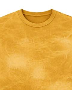 Camiseta Personalizada con Tinte de Mostaza para Hombre, Cuello Redondo, Manga Corta, Algodón, Estilo Casual Urbano, Lavado Vintage, Personalizada, OEM, Venta al Por Mayor - Product Image 3