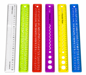 Regla Flexible de 30 cm, Herramienta de Medición de Plástico Colorida con Números del Alfabeto - Product Image 1