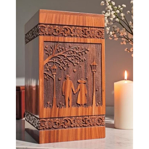 Antique Design Sheesham Wooden Urn for Human Ashes Rectangle Rosewood Resin Mix Adult Funeral Urn <b>Box</b> Columbarium Urn by AYAANS - Product Image 2