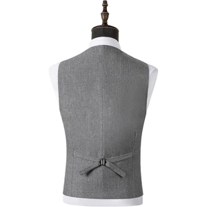 Gilet en tweed croisé sur mesure pour homme, motif chevrons de qualité supérieure, gilet de costume classique et habillé pour affaires et mariages - Product Image 5
