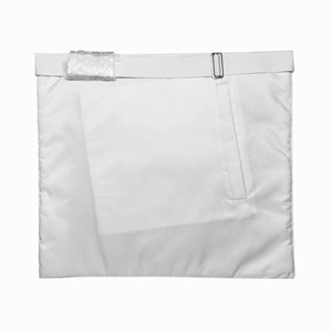 Blue Lodge Entered Apprentice Ethnic Velvet Apron All White with White Borders & Silver <b>Snake</b> Hook <b>Belt</b> OEM Service MAP-0003 - Product Image 4