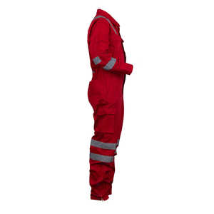 Overoles pequeños rojos Premium Hi Vis Producto de seguridad de alta visibilidad con cremallera en la pierna - Product Image 3