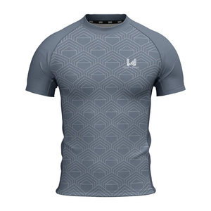 T-shirts pour hommes personnalisés à col rond, manches courtes, coupe ajustée légère, respirants, 100% polyester, extensibles dans quatre directions, écologiques - Product Image 1
