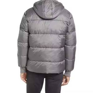 Chaqueta Acolchada Gris para Hombre con Cuello Alto, Cierre Frontal, Casual, Resistente al Viento, para Invierno, con Relleno de Poliéster, Secado Rápido y Transpirable - Product Image 3