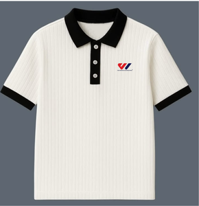 เสื้อโปโลชายสีขาว แขนสั้น คอปกตัดสี ติดกระดุม สไตล์ลำลอง/สปอร์ต รับทำโลโก้ตามสั่ง OEM ODM เสื้อยืดเทนนิส - Product Image 3