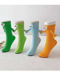 Chaussettes d'été personnalisées avec logo magnétique, motif mains jointes, pour enfants, marque privée - Product Image 6