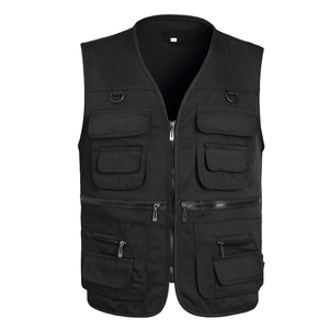 Chaleco Cargo de Lona para Hombre, Verano, Casual, Transpirable, Secado Rápido, Multibolsillos, Impermeable y Resistente al Viento, para Adultos - Product Image 1