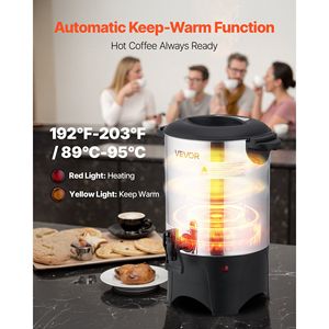 Distributore di Caffè Commerciale da 30 Tazze (4,5 L) - Macchina per Bevande Calde a Preparazione Rapida con Rubinetto Anti-Goccia - Product Image 4