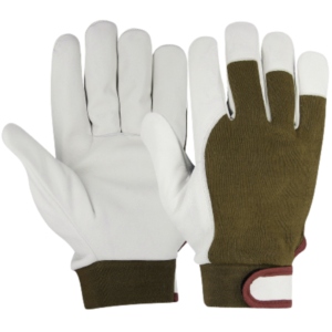 Gants d'assemblage en cuir de chèvre JNM SAFETY de qualité supérieure, épaisseur 9 oz, avec poignet élastique, durables, doux et confortables - Product Image 3
