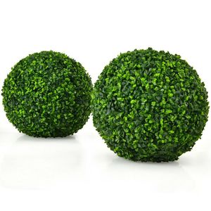 Palle di Bosso Artificiale 2 Pezzi, Resistenti ai Raggi UV, Piante in Vaso da Appendere in Plastica per Decorazioni Interne ed Esterne - Product Image 4