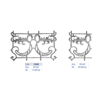 Section de balustrade victorienne en fer forgé, insert de fin de clôture à motif feuille, balustre latéral à motif feuillage pour garde-corps de villa de luxe