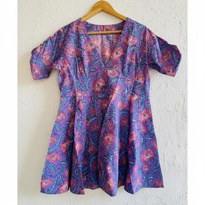 Vestido holgado con estampado floral y mangas abullonadas hasta la rodilla, estilo bohemio para mujer, ropa informal de primavera, tela de poliéster y viscosa - Product Image 2