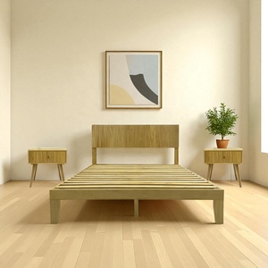 Table de chevet minimaliste B2B en bois de pin massif avec 1 tiroir pour table de chevet en bois de chambre à coucher fabriquée au Vietnam vente en gros - Product Image 6