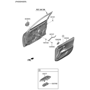 Cerraduras y Herrajes Exteriores Nuevos para Veloster, Lado Derecho 82620J3000TSK - Product Image 2