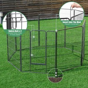 Recinto per Animali Domestici in Metallo Resistente da 40 Pollici, Espandibile e Impermeabile, per Cani, Gatti, Conigli e Polli - Product Image 4