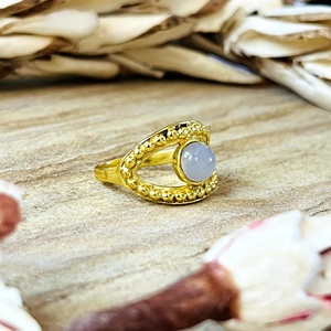 Unique Design Boho Evil Eye <b>Ring</b> Bohemian Chalcedony Brass <b>Rings</b> For Women 18k Gold Plated Tribal <b>Statement</b> Jewelry Wholesale - Product Image 2