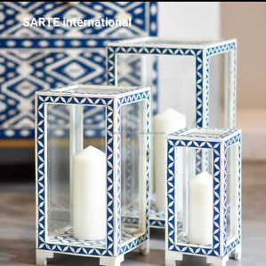 High Quality Bone Inlay Candle <b>Lanterns</b> and Jars Wholesale Home Decoration Candle Holders by Skilled Artisans - Product Image 5