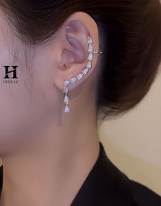 Pendientes de Oreja con Diamantes en Forma de Pera, Pendientes Colgantes de Moissanita, Joyería Fina para Mujer - Product Image 3