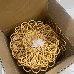 Assiette de présentation en rotin tressé |   Set de table style ferme pour dîner et maison - Product Image 1