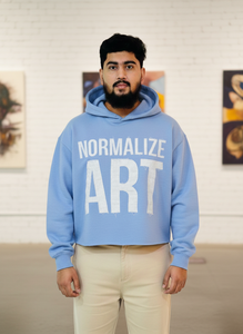 Sudaderas con Capucha Cortas de Estilo Urbano Personalizado, con Parches Bordados Desgastados, Diseño de Letras, Dobladillo con Borde Crudo y Corte Holgado - Product Image 4