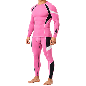Ensemble de survêtement de compression pour hommes, séchage rapide, respirant, manches longues, pour la gym, la course et le fitness, personnalisable - Product Image 3