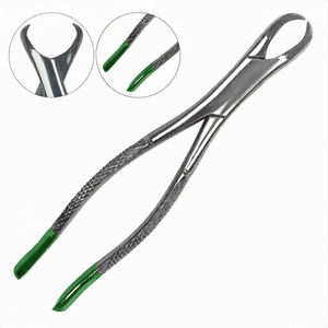 Forceps d'extraction dentaire # 23 Molars inférieurs en acier inoxydable à manche vert, ergonomiques, pour extraction dentaire manuelle chirurgicale - Product Image 2
